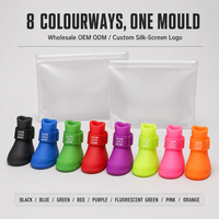 Bottes de pluie imperméables en PVC couleur fruitée pour animaux de compagnie, chaussures antidérapantes pour chiens, lot de 4, logo personnalisé, vente en gros, fournisseur OEM ODM