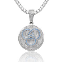 Nouveau collier pendentif Cookie en micro-pavé CZ Hip Hop, bijoux de mode streetwear