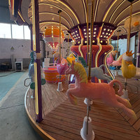 Manège Électrique pour Enfants le Plus Vendu, 24 Places, Chevaux de Carrousel en Métal et Fibre de Verre, pour Parc à Thème Intérieur/Extérieur