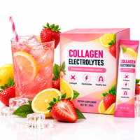 Sachets de beauté pour femmes sans sucre, saveur fruits, mélange de boisson fraise-citron, hydratation, bâtonnets électrolytiques portables, poudre de collagène
