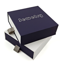 Emballage de bijoux artisanal en carton personnalisé de luxe, boîte en papier coulissante à tiroir écologique avec éponge