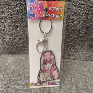 Nhà Máy Chất Lượng Tốt Nhựa Anime 3D Keychain Tùy Chỉnh Dạng Thấu Kính Chuyển Động Lật Hiệu ứng <span class=keywords><strong>Keyring</strong></span> Với Gói - Product Image 5