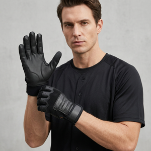 Professional Unisex Softball Batting Gloves New Model Men Short Cuff Cabreta Leather <b>Baseball</b> Gloves for Outdoor Use - Product Image 1