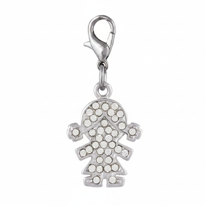 Ciondolo in argento con cristalli a forma di bambina per la creazione di gioielli - Product Image 2