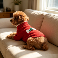Pull pour animaux de compagnie personnalisable, couleur unie, motif os, confortable, idéal pour l'hiver et les sorties – Vente en gros