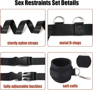 Kit BDSM per Bondage, Set di Cinghie Regolabili per Letto, Giocattoli Sessuali con Manette e Cavigliere per Adulti, Giochi di Coppia e Piacere - Product Image 6