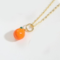Hete Aanbiedingen 18k verguld messing fruitketting met banaan, druif, sinaasappel, aardbei voor dames sieraden