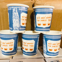 Gobelet à café en porcelaine à paroi unique de 9oz 280ML 180ML 400ML tasse à café jetable en céramique grecque de New York