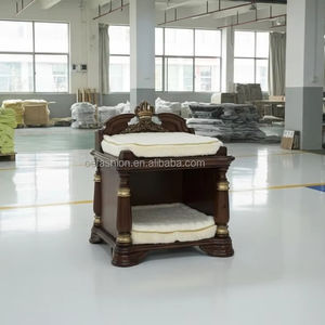 Muebles de Madera Maciza de Estilo Real de Lujo, Muebles de Madera Tallados Antiguos de Doble Capa con Diseño de Corona para Villa - Product Image 3