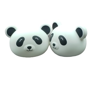 Panda Shape Silicone Night Light <b>USB</b> Rechargeable Tap Control LED Bedside <b>Lamp</b> For Bedroom With Color Changing Feature - Product Image 1