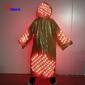 Modello di moda con mantello dorato a LED Costume luminoso per Performance da ballo da sala abbigliamento - Product Image 5