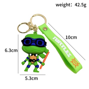 Porte-clés lumineux en silicone motif <span class=keywords><strong>Tortues</strong></span> <span class=keywords><strong>Ninja</strong></span>, pendentifs de sac en PVC, figurines en cuir, mousquetons, cadeaux <span class=keywords><strong>tortues</strong></span> - Product Image 2