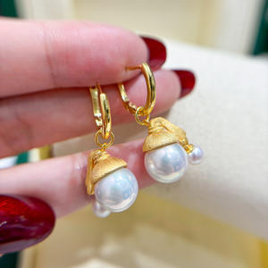 Accessoires en argent S925 pour la création de bijoux, supports creux pour boucles d'oreilles avec perles rondes de 5 à 13 mm, 22171, clous d'oreille DIY - Product Image 1