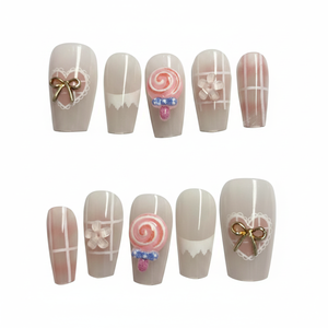 เล็บปลอมสีชมพูแบบกดติด สำหรับทำเล็บแบบเร่งด่วนและชั่วคราว - Product Image 4