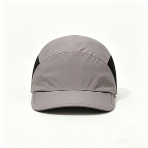 Gorra Deportiva de Malla de 5 Paneles, Transpirable, Ajustable, Unisex, para Exteriores, Gris con Panel Lateral Negro, Ligera, para Primavera y Verano - Product Image 5
