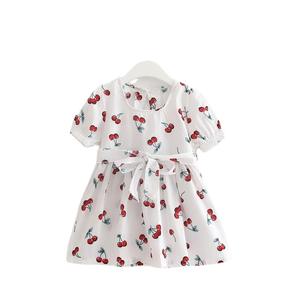 Vendita calda estate vestito da bambina con manica corta stampa ciliegio vestito da festa del bambino <span class=keywords><strong>per</strong></span> neonato - Product Image 1