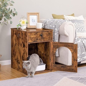 Meuble <span class=keywords><strong>de</strong></span> <span class=keywords><strong>toilette</strong></span> <span class=keywords><strong>pour</strong></span> <span class=keywords><strong>chat</strong></span> sur mesure en gros, table d'appoint, <span class=keywords><strong>maison</strong></span> <span class=keywords><strong>pour</strong></span> <span class=keywords><strong>chat</strong></span>, armoire à litière dissimulée <span class=keywords><strong>avec</strong></span> <span class=keywords><strong>tiroir</strong></span> - Product Image 3