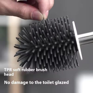 ชุดแปรงขัดห้องน้ำด้ามยาว โมเดิร์น เอพริล ผลิตจากยางซิลิโคนเนื้อนุ่ม พร้อมฐานตั้งพื้น ไม่มีมุมอับ ถ้วยพลาสติกและโลหะ เหมาะสำหรับโรงแรม รับประกัน 1 ปี - Product Image 2