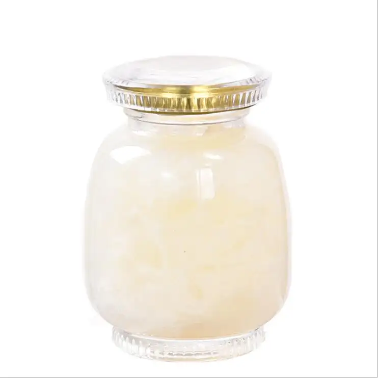 Botella transparente de Nido de Pájaro ovalada tarro de miel embalaje de mermelada de vidrio a granel