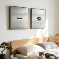 Impression sur toile encadrée de style Bauhaus en acier inoxydable, art moderne, décoration murale minimaliste, peinture décorative pour entrée, salle à manger