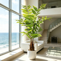 Plante artificielle réaliste en pot, Fougère de Cooper multi-tiges, Faux arbre Fougère WarmthPerch 6.6ft/7.2ft pour la maison, le hall et l'espace commercial