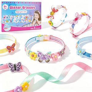 Educational Hair <b>Craft</b> Kit Girls DIY Headbands Clips Ribbons <b>Gems</b> Butterflies Hands on Activity Present Supplier - Product Image 1