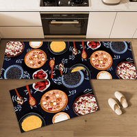 Tapis de sol de cuisine en matériau absorbant lavable pour salon, motif floral moderne, antidérapant, luxueux