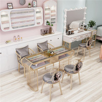 Table simple, double surface en verre pour ongles, design nordique, simple, double, triple, économique