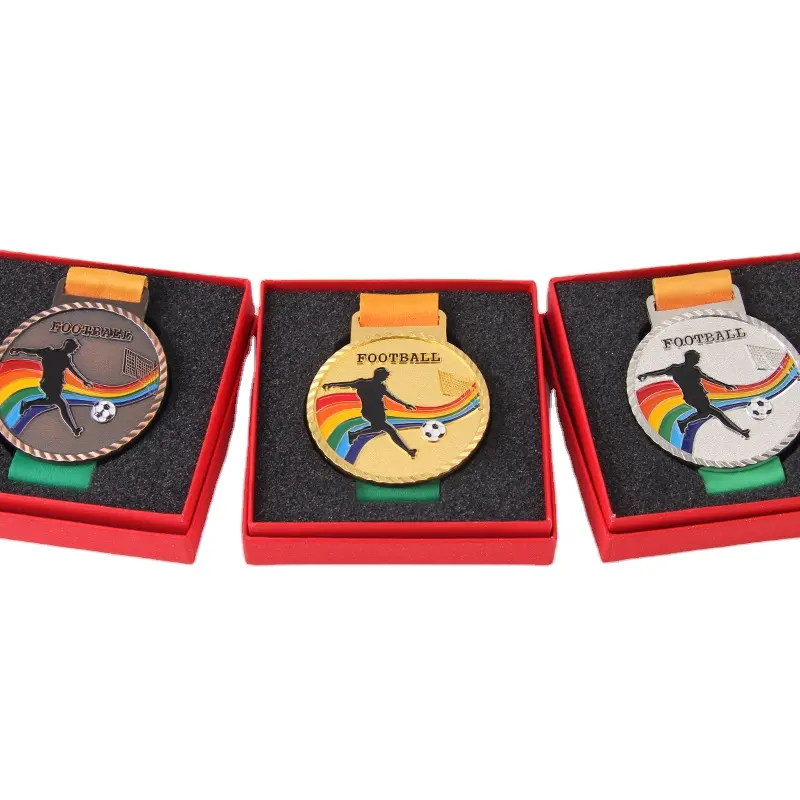 Wholesale Cheap price Blank Gold Plated Souvenir Metal Sports Award medals with custom gift box