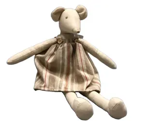 ของเล่นตุ๊กตาผ้าลินินรูปหนูปอกระเจาเมาส์,ของเล่นตุ๊กตาผ้าลินินผสมคอตตอนกำหนดได้เองสุดสร้างสรรค์สีเทาสำหรับทุกเพศ50ชิ้น