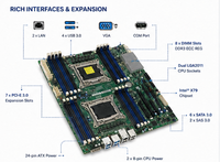 Für Supermicro X9DAI Dual LGA2011 Server-Motherboard Intel C602 Chipsatz Unterstützt Xeon E5-2600 V1/V2 16xDDR3 ECC E-ATX Mainboard