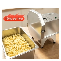 Elektrische golvende Franse frietjes snijmachine, wolf-tand aardappel- en groentesnijder
