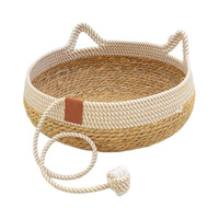 Coussin pour chat amovible en éponge tissée, design moderne de dessin animé, résistant à l'usure, lavable, pour toutes les saisons, utilisation en intérieur, fournitures pour animaux de compagnie