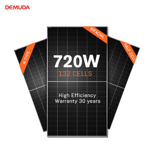 Demoda 720W 210毫米132电池双玻璃双面HJT单半电池光伏模块 - Product Image 1