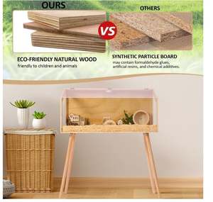 Cage à hamster en bois de 40 "avec fenêtre en acrylique pour gerbille <span class=keywords><strong>Chinchilla</strong></span> Hedgehog. - Product Image 4