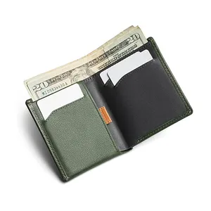 Wholesale High Quality Custom Promotional Genuine Leather Men's Money And Card Holders Slim Card Wallet