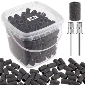 Bandas de lijado para decoración de uñas, grano 80, 120, 180, 240, con 2 brocas para uñas, accesorios para manicura y pedicura - Product Image 4