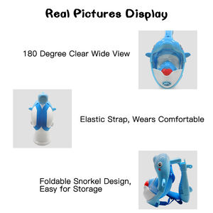Venta al por mayor de fábrica, máscara de esnórquel de cara completa para niños, máscara de buceo, antiniebla, correa ajustable fácil, máscara de esnórquel impermeable - Product Image 3
