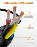 Fil électrique torsadé en cuivre étamé à 4 conducteurs de calibre 18, gaine PVC, indice de protection IP65, pour usage automobile, industriel, camping-car, éclairage solaire et LED