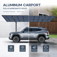 Abri de voiture en aluminium avec toit en polycarbonate pour ferme, abri de stationnement pour véhicules ruraux