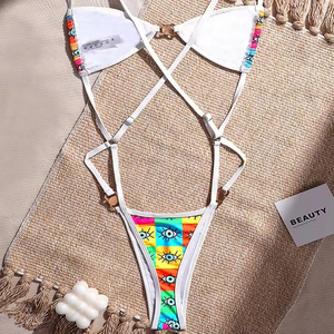 Trajes de baño de una pieza con cuello halter y espalda descubierta para mujer - Product Image 4