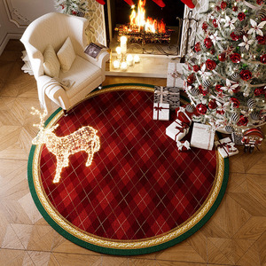 Lujo moderno árbol de Navidad falda área alfombra hecha <span class=keywords><strong>a</strong></span> máquina antideslizante poliéster para oficina cocina Hotel restaurante con alfombra suave - Product Image 2