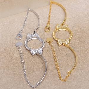 Bandeja Vacía de Plata S925 con Perlas de Mármol 5531, Bandeja de Accesorios para Pulsera Princess 14.5, Fornituras y Componentes de Joyería - Product Image 1