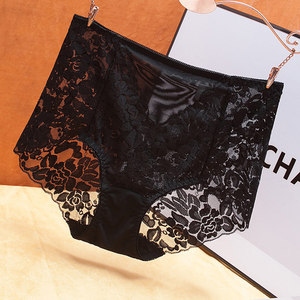 Culottes courtes taille haute en dentelle transparente pour femmes, motif floral, sous-vêtements féminins transparents, couleurs assorties, vente en gros - Product Image 5