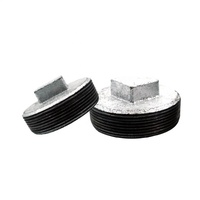 Bouchon en fonte malléable galvanisé JTH, filetage BSP mâle, pour plomberie basse pression, tête usinée, raccords de tuyauterie