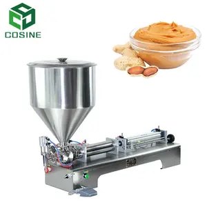 Máquina de llenado de pasta semiautomática neumática de fabricación Shanghai COSINE con tolva de calor y mezcla máquina de llenado de botellas de 10 ml