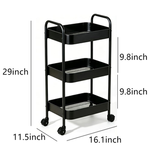3 Tier Rolling <b>Storage</b> <b>Cart</b> Heavy Duty Mobile Utility <b>Cart</b> Multi Purpose Metal Organizer Trolley with Wheels - Product Image 4