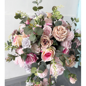 QIHAO Centre de table de mariage romantique, MIX de fleurs artificielles colorées, boules de fleurs de 50 cm de diamètre pour la décoration de table à manger - Product Image 2