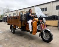 Tricycle de transport à essence 200cc refroidi par eau, essieu flottant complet, essieu arrière, caisse ouverte, véhicule de transport à trois roues