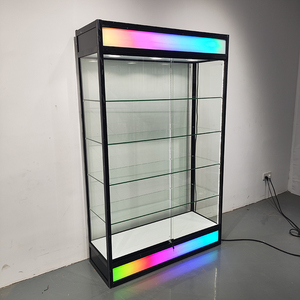 72inch Tall Glass Display Showcase With LED Lighting Aluminum Frame Eco-Friendly Design for Smoke Shops Glass Showcase - Product Image 1